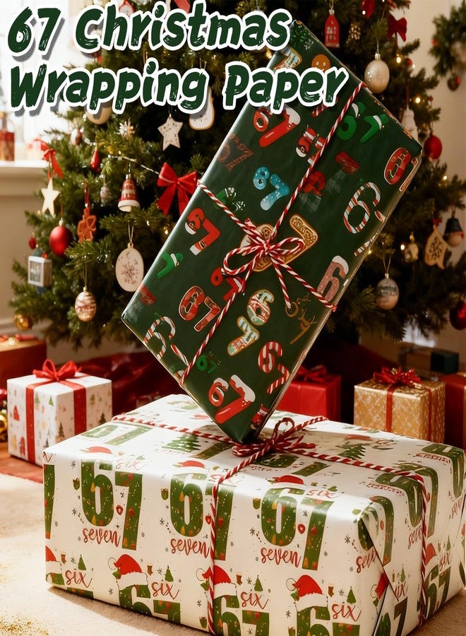 Treayes 67 Christmas Wrapping Paper, 30x36inch 67 Meme Christmas Gift Wrap,2025 Funny 6 7 Holiday Gift Wrap for Xmas,Holiday, Birthday, Year-Round DIY Crafts - Image 5